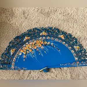 Beautiful Hand Painted Wood Fan